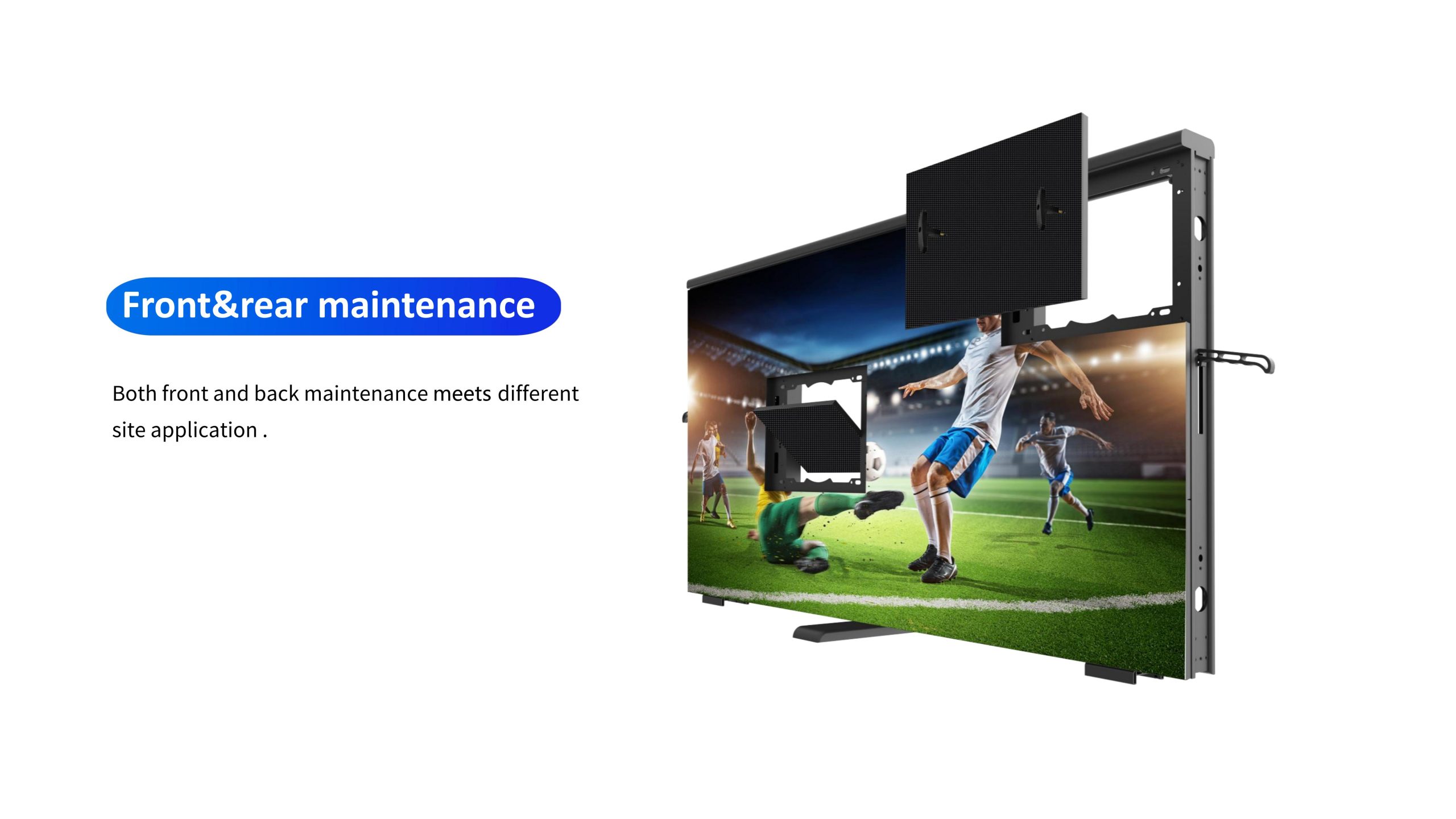 HTT LED 1600*900*98mm Outdoor Stadium LED Display Screen Waterproof Die-cast Aluminum Energy-saving 6500CD LED Display Screen Manufacturer
