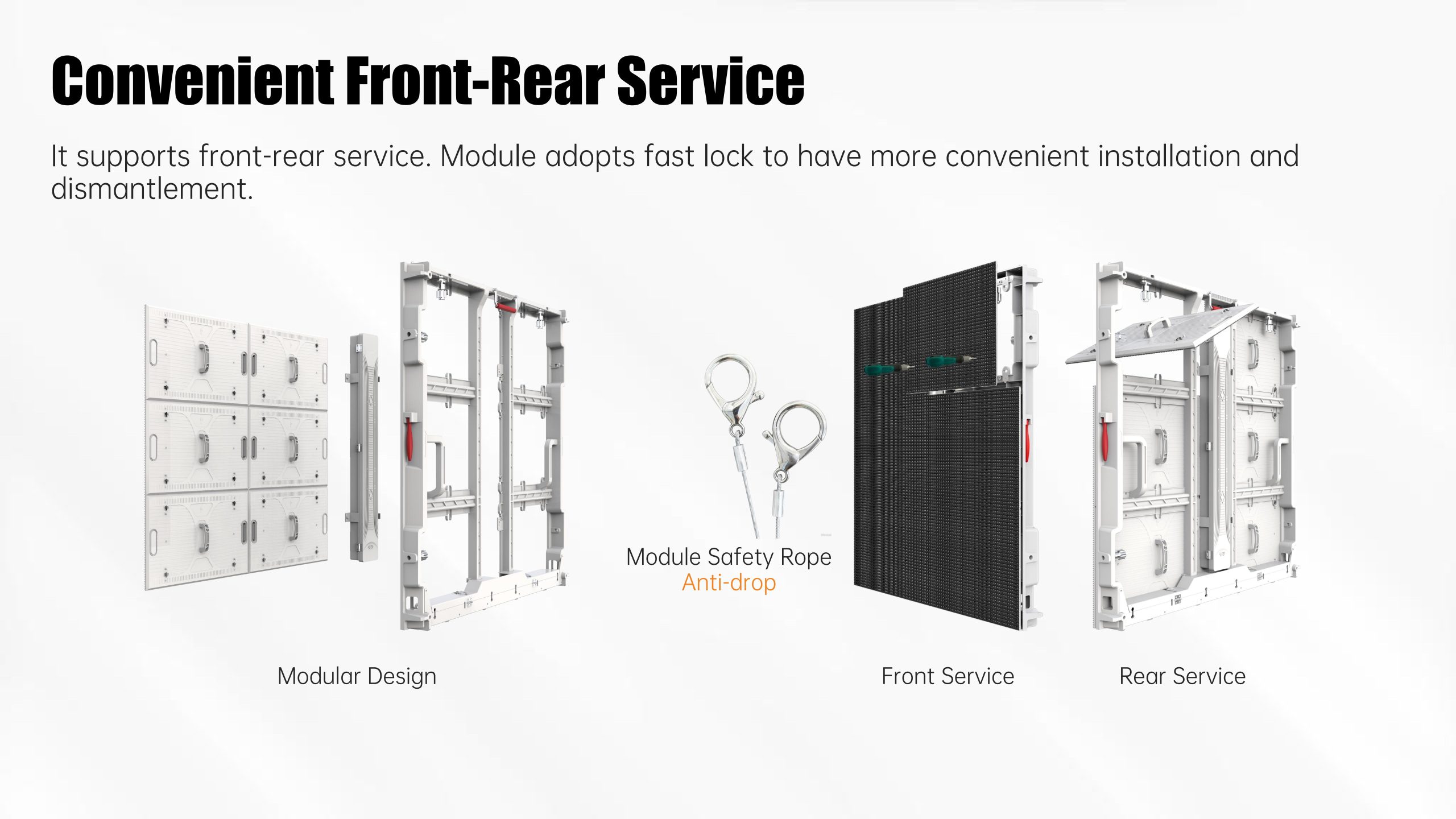 HTT LED 960*960mm outdoor energy-saving die-cast aluminum cabinet led display screen manufacturer factory -40℃ to 80℃