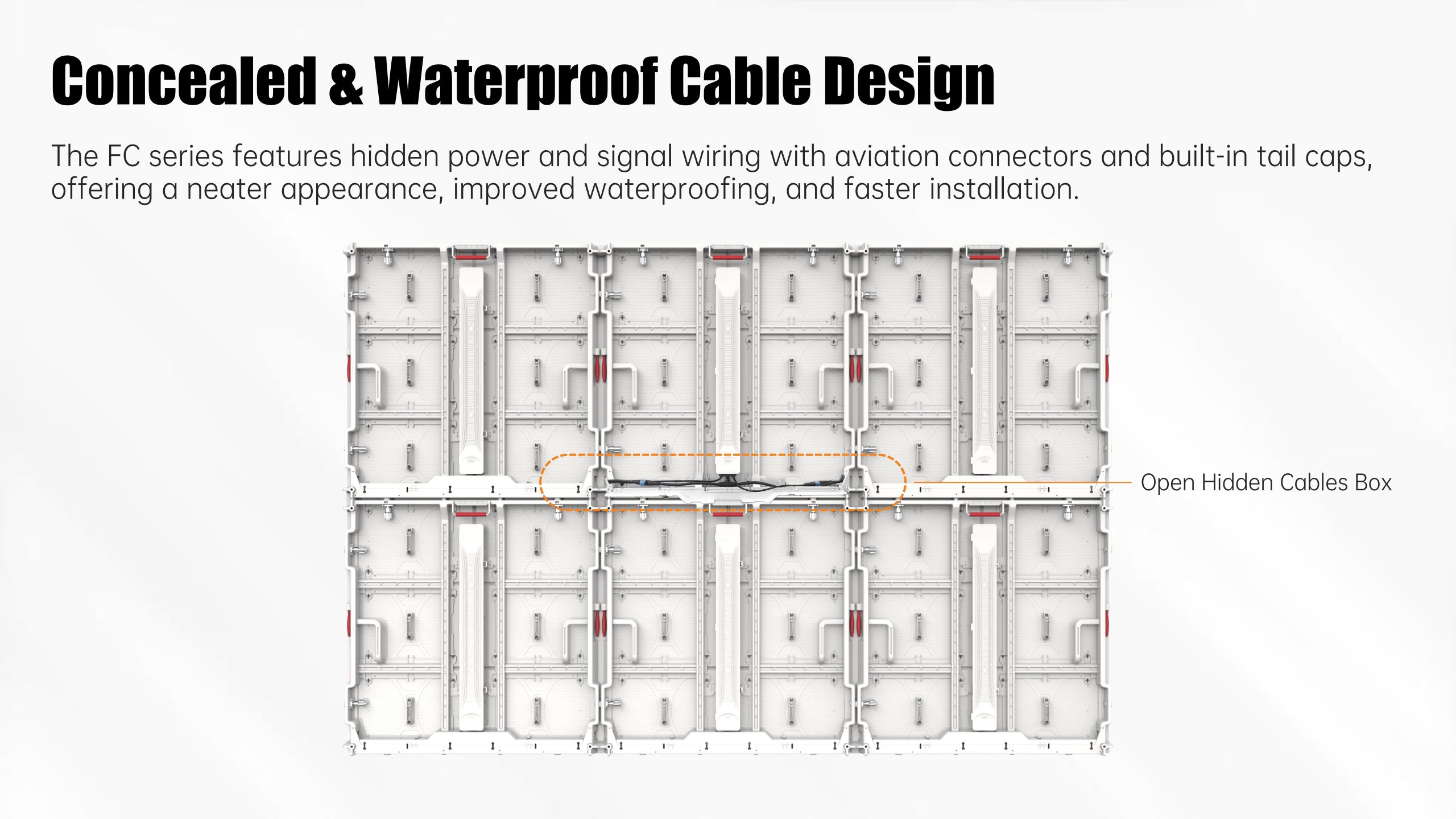 HTT LED 960*960mm outdoor energy-saving die-cast aluminum cabinet led display screen manufacturer factory -40℃ to 80℃