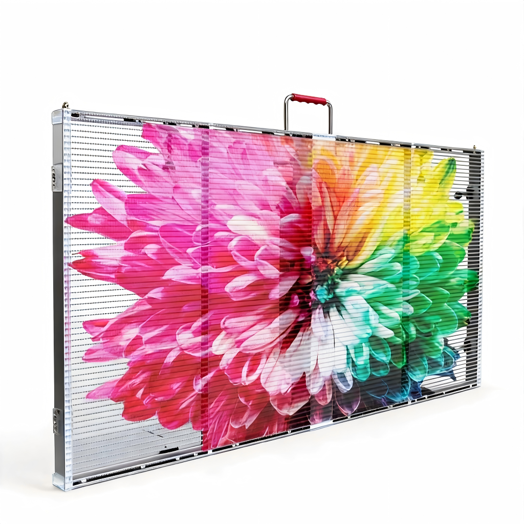 HTT LED P3.91-P7.81 Indoor Transparent Mesh LED Display Screen Manufacturer
