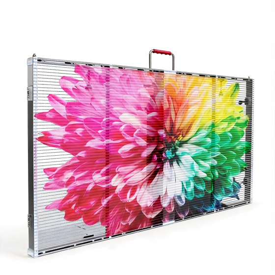 HTT LED P3.91-P7.81 Indoor Transparent Mesh LED Display Screen Manufacturer
