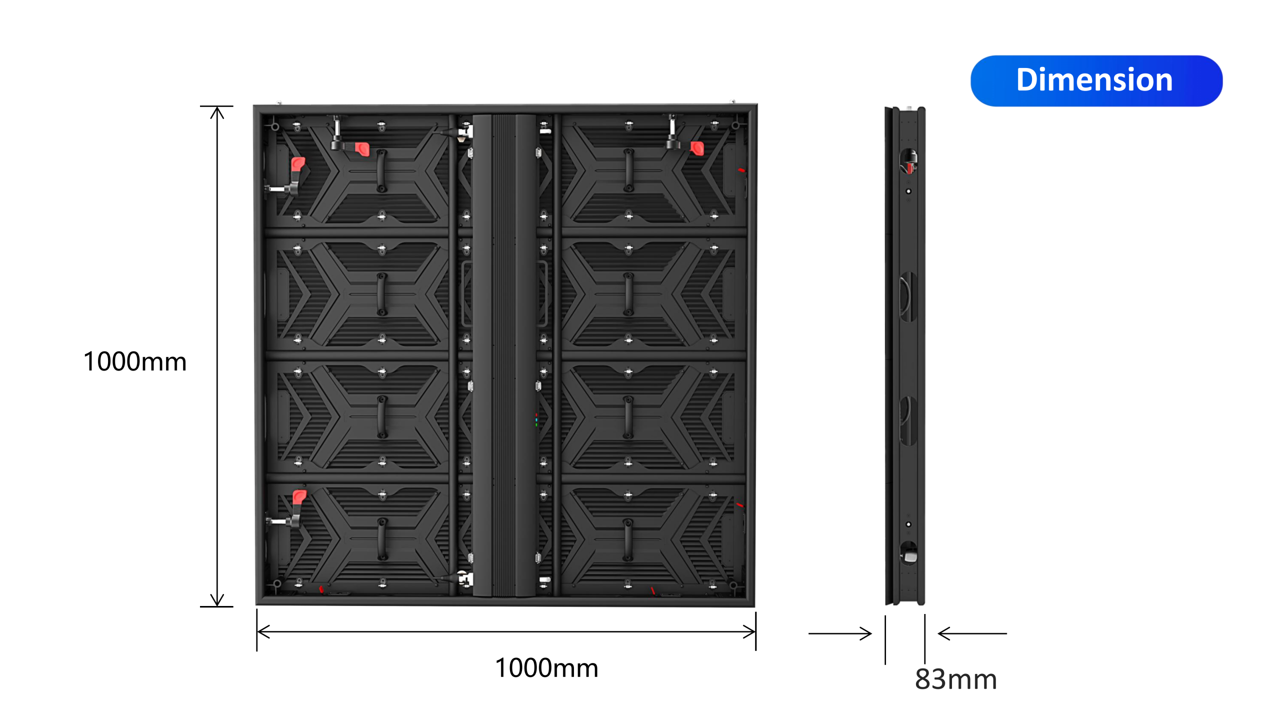 HTT LED 1000*1000mm Die-cast aluminum Outdoor Fixed LED Display Screen LED Video Manufacturer