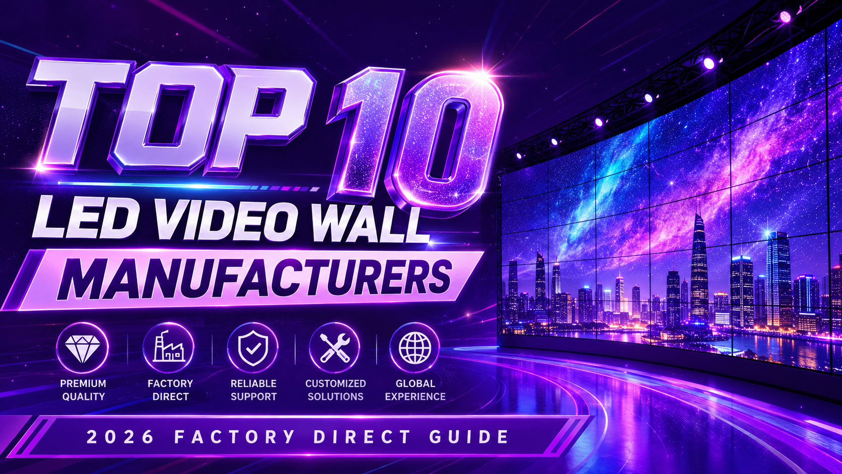 TOP 10 LED Video Wall Manufacturers in 2026 (Factory Direct Guide)